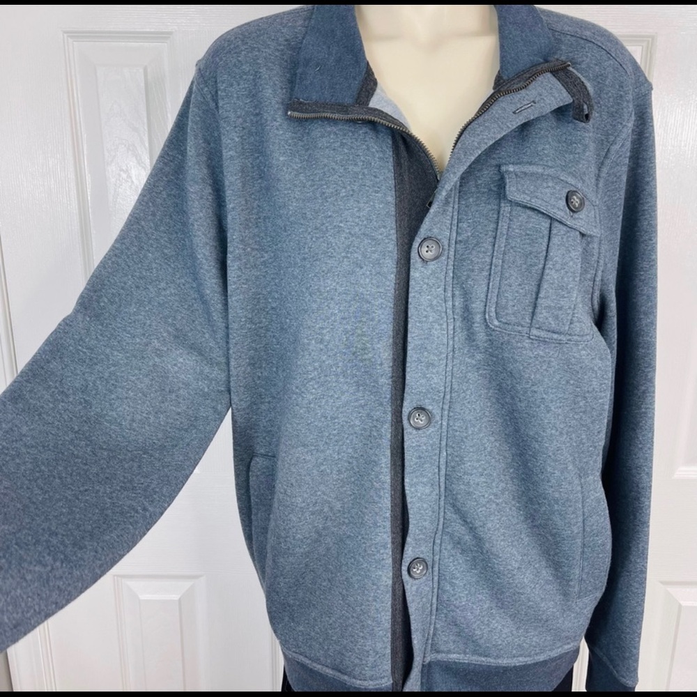 🌟Sold BANANA REPUBLIC long sleeve sweater Men’s shirt jacket sweater Blue zipXL - Picture 1 of 9